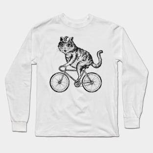 The cat on a bike Long Sleeve T-Shirt